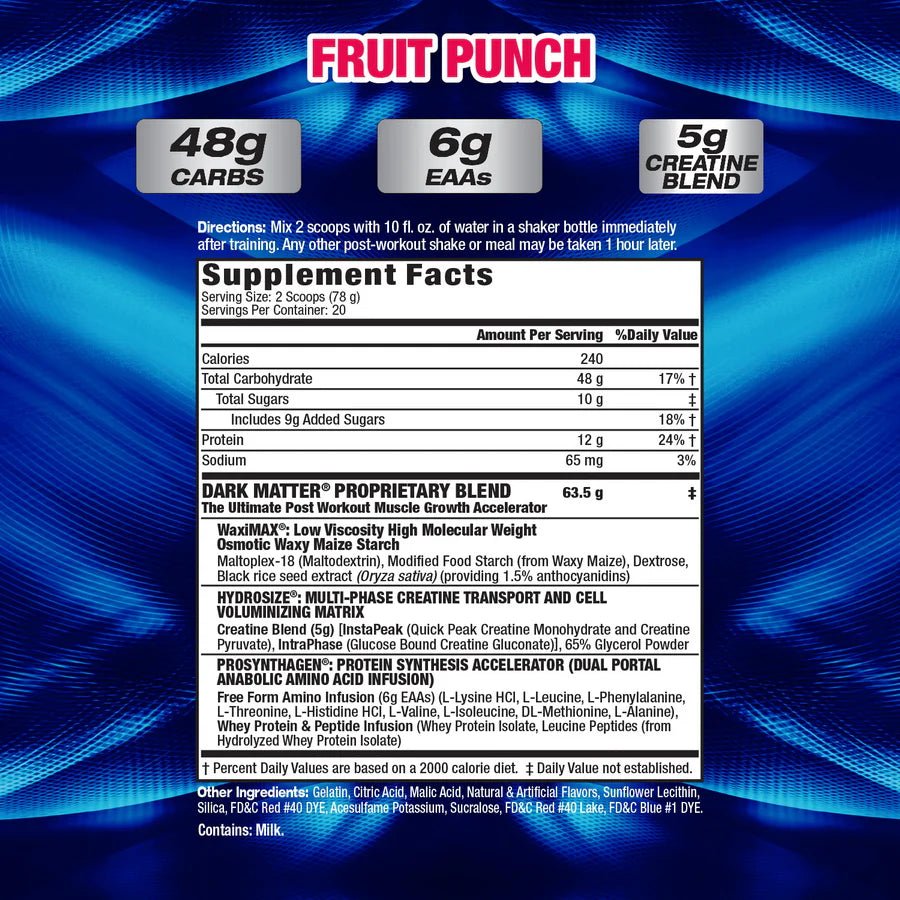 MHP Dark Matter Post Workout - Bodybuilding.com